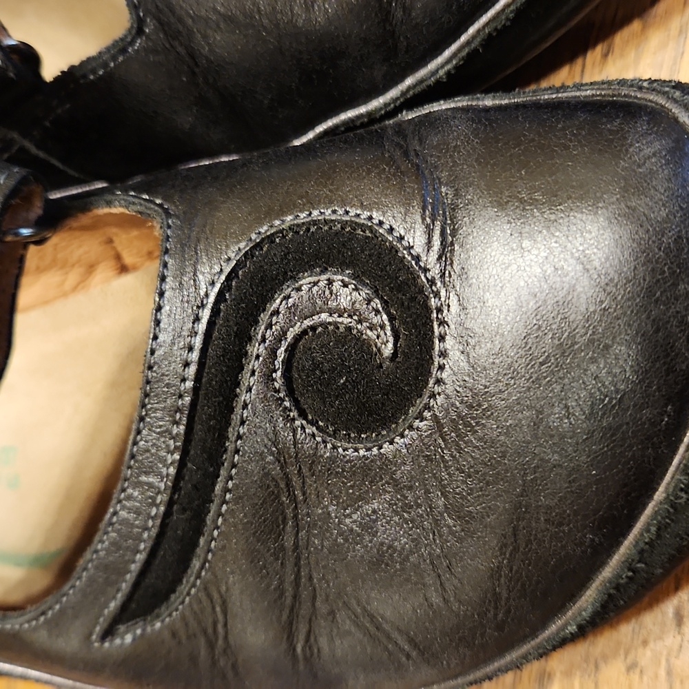 Naot Matai Mary Jane Leather Black Swirl Shoes Size 37 - Picture 7 of 11